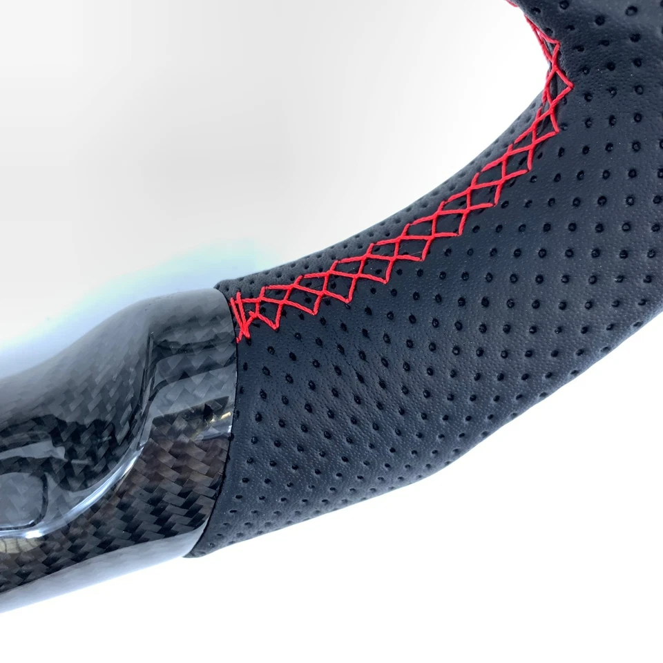 Volante de fibra de carbono real Legacy para Subaru WRX/STI 2015-2022/raya roja Foto 4 de 4