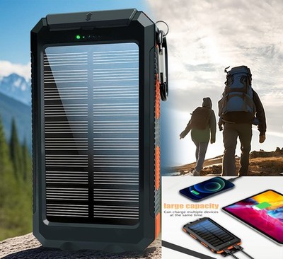 10000mAh Tragbare Solar-Powerbank Mit Zwei USB-Anschlüssen Für Mobiltelefone 