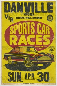 1960s Aston Martin DB4 GT Virginia Race Vintage Advertising Poster 11 x 17