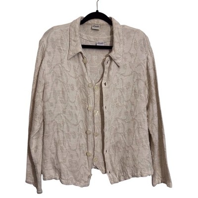 CP Shades Medium Cream Lagenlook Cotton Silk Blend 2 Piece Sweet Tank Blouse
