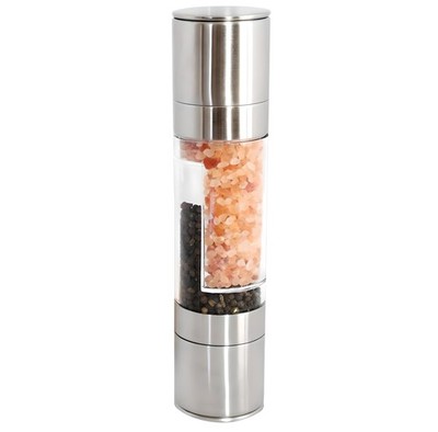 Dual Salt Pepper Grinder Set 2in1 Stainless Steel Ceramic Adjustable Grind