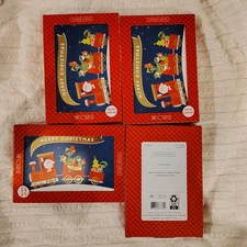 HALLMARK Image Arts BOX OF 16 CHRISTMAS Cards Blue Santa & Train New FREE SHIP