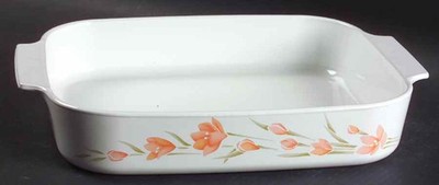Corning Corelle Peach Floral  12'' Rectangular Roaster 88753