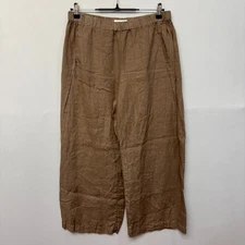 Velvet by Graham & Spencer Women 100% Linen Wide Leg Pants Size Large D048 -1