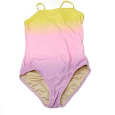 Old Navy Girl's Ombre Yellow Pink Purple One Piece Swimsuit XL/14