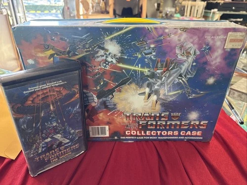1984 Vintage Hasbro Transformers Collectors Case #75100 Storage & VHS THE Movie