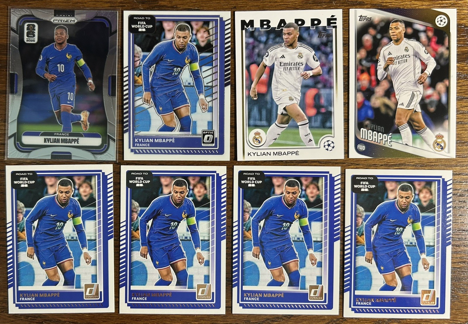 x9 Lot Kylian Mbappe Donruss PrIzm Topps France PSG Real Madrid view 1
