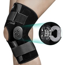 Hinged Knee Brace, Knee Immobilizer with Locking Dials  Side Stabilizers