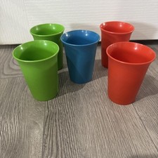 Tupperware Classic Kids Bell Vintage Tumblers 7oz Cups Primary Set of 5