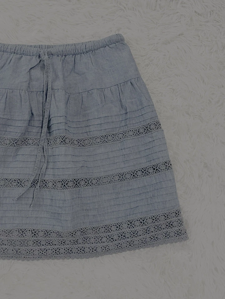 Lucky Womens Chambray Skirt size XS Blue Western Cowgirl Country Girl Pull On - Image 3 of 4