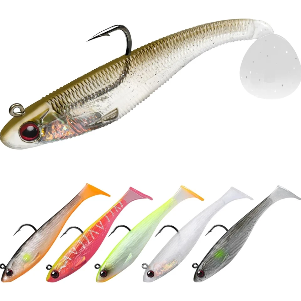 Gummifische Angelköder Set Weiche Köder Paddelschwanz Salzwasser Forelle Zander