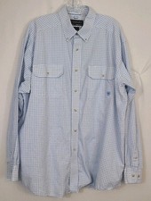 Ariat Pro Series XL Button Up Long Sleeve White/ Blue Checked Shirt Western