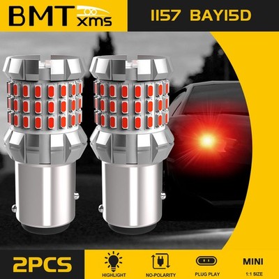 2pcs 1157 7528 2357 2057 LED Brake Light Bulbs For Hyundai Santa Fe 2001-2019