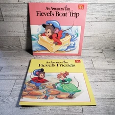 McDonald's 1986 AN AMERICAN TAIL Storybooks FIEVEL Tony Mouse Friends Boat Trip