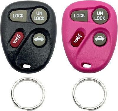 Replacement Key Fob Shell Keyless Enty Remote Car Key Fob Color: Black + Pink