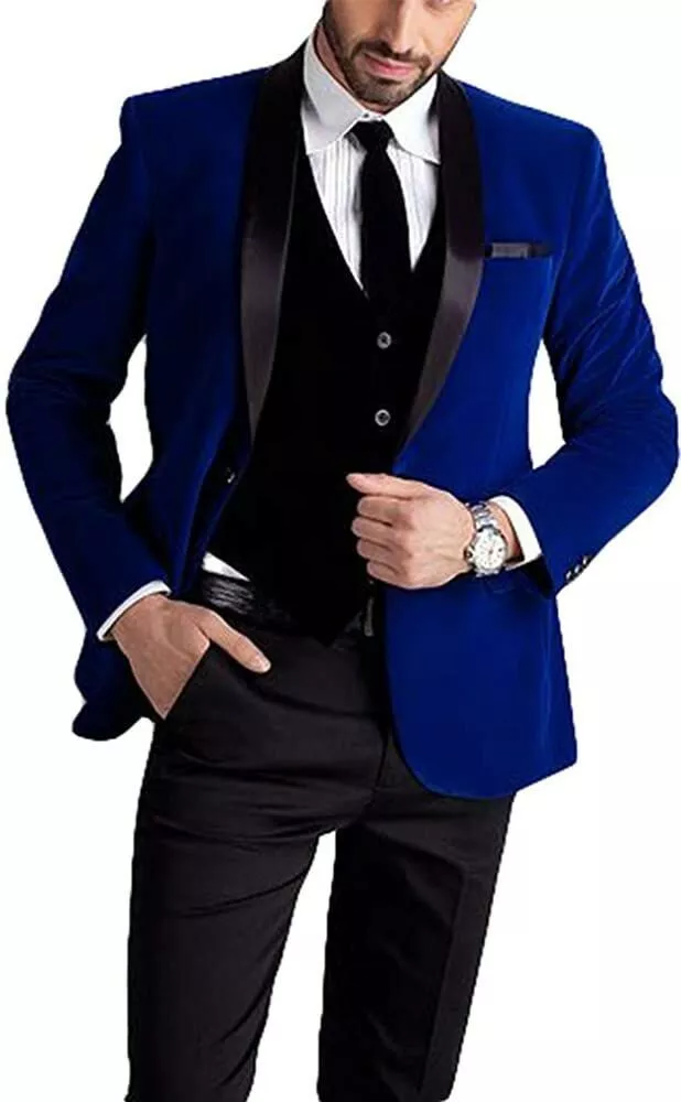 Royal Blue Wedding Tuxedo Formal Suits Men Slim Fit Groom, 54% OFF