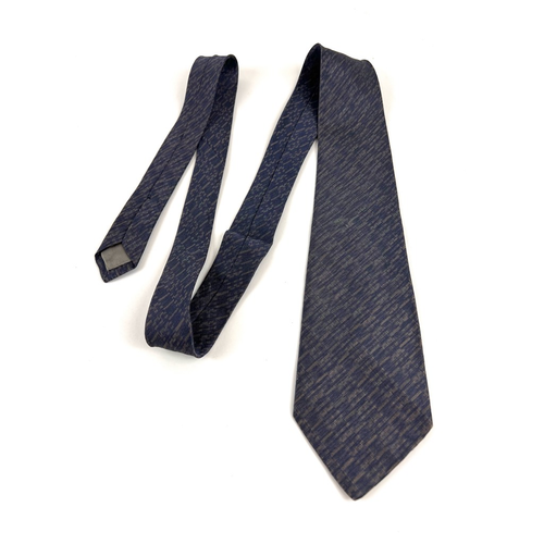 Gianni Versace Mens Tie Necktie Navy Beige Marled Classic Italy Abstract Short - Picture 6 of 10