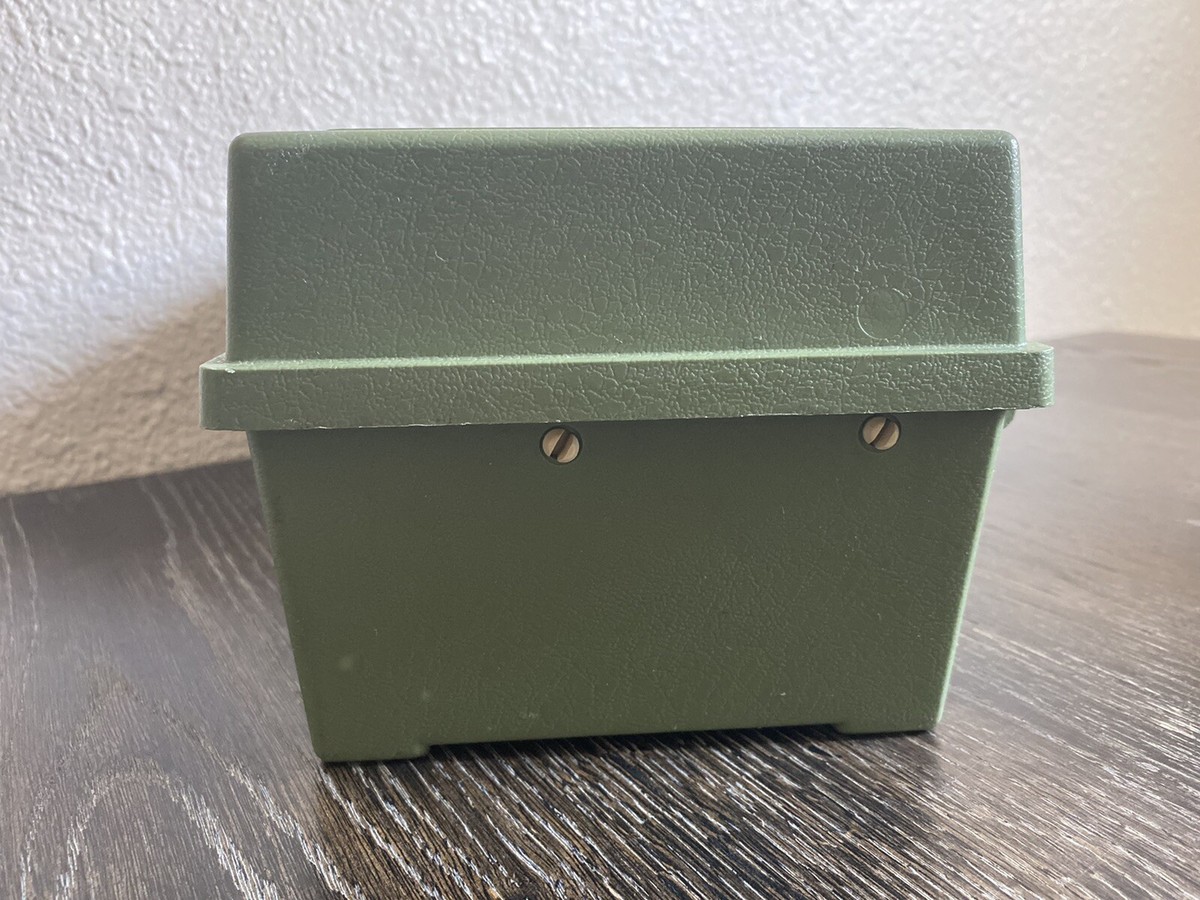 Vintage 1980's Plano 5410 Green and Tan Tackle Box - Nice shape