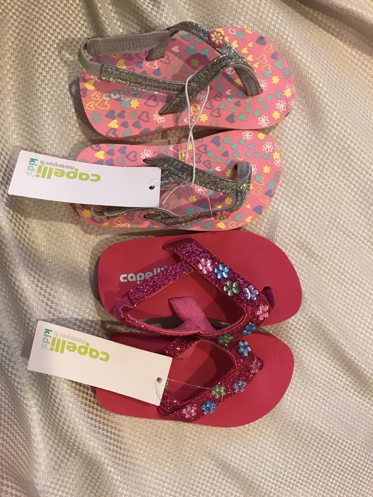 Infradito Capelli Kids rosa scintillante taglia bambino bambino 4 5 lotto 2