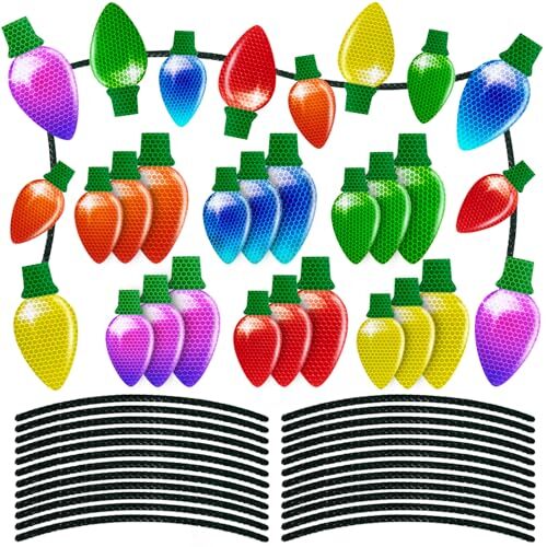 90PCS Christmas Car Refrigerator Decorations - 42 Reflective Bulb Bulb-shaped