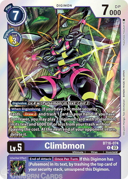 BT16-074 Climbmon : Rare Digimon Card : BT16: Beginning Observer