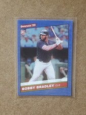 2020 DONRUSS RETRO 1986 HOLO BLUE BOBBY BRADLEY #242 CLEVELAND INDIANS ROOKIE RC