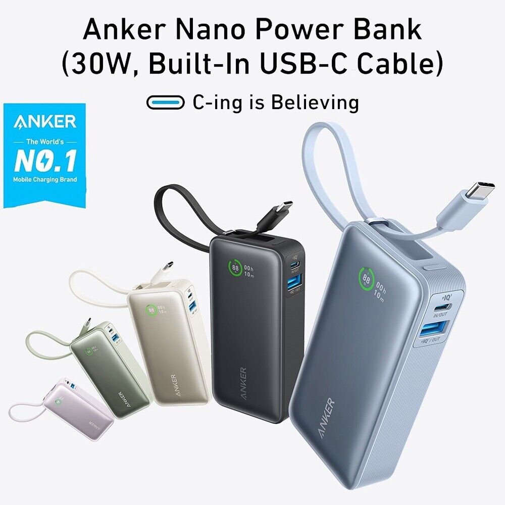 Anker Nano Power Bank 10000mAh Portable Charger Built-in USB Anker Nano Power Bank 10000mAh Portable Charger Built-in USB