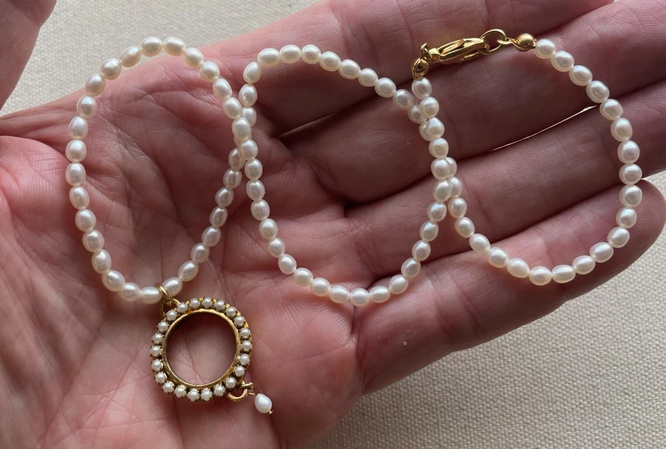 Máximo Arte Colgante Collar Imitación Pera Eternidad Colgante Tono Dorado Steampunk 16" Foto 2 de 4