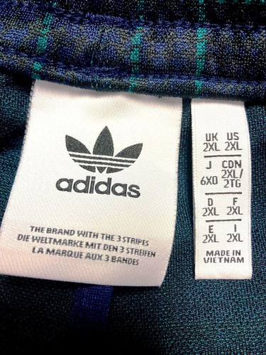 Adidas Tartan Beckenbauer Three Stripes Track Pants Plaid Blue Green Size 2XL | eBay