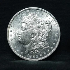 1880-O Morgan Silver Dollar Micro O ABOUT UNCIRCULATED #100