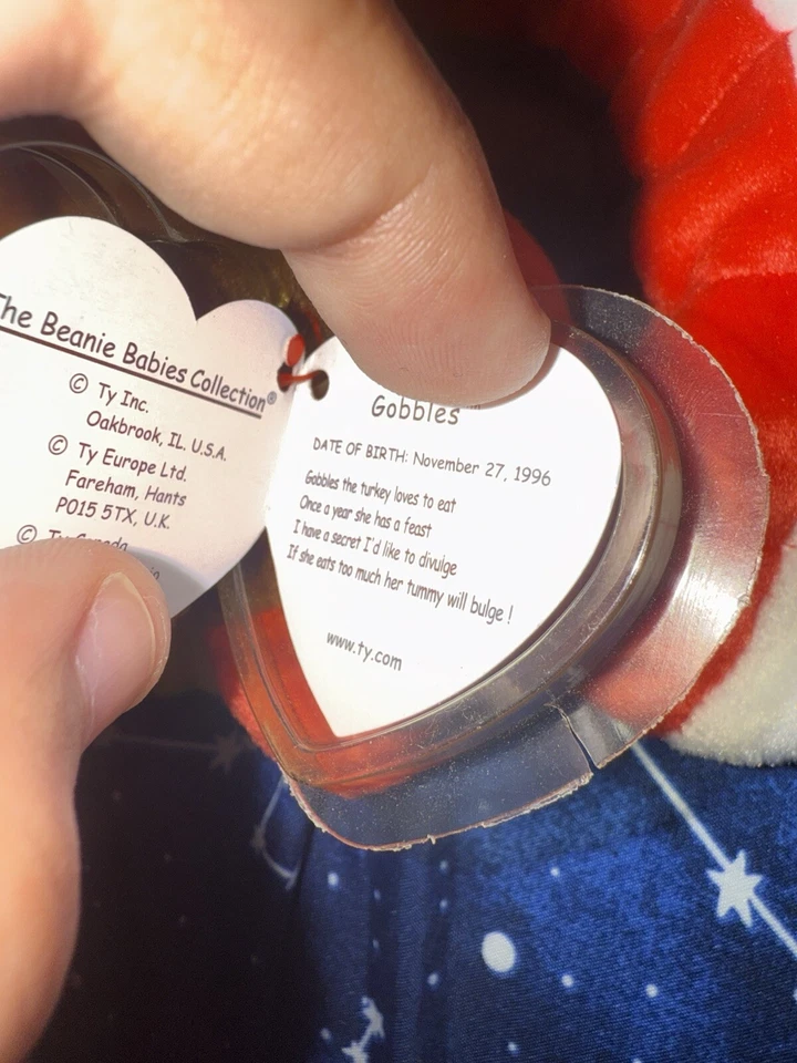 Beanie Baby  Gobbles w “!” Tag Error Mint Condition 1997 Original Collectible - Image 2 of 4