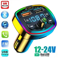 Bluetooth 5.0Car Wireless FM Transmitter Adapter USB PD Charger Hands-Free 3.1A