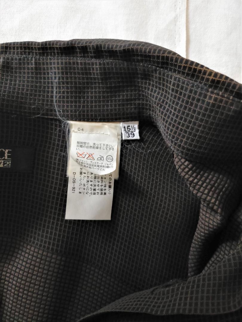 VERSACE CLASSIC V2 Check Shirt 15 1/2 / 39 Cotton 54 Rayon