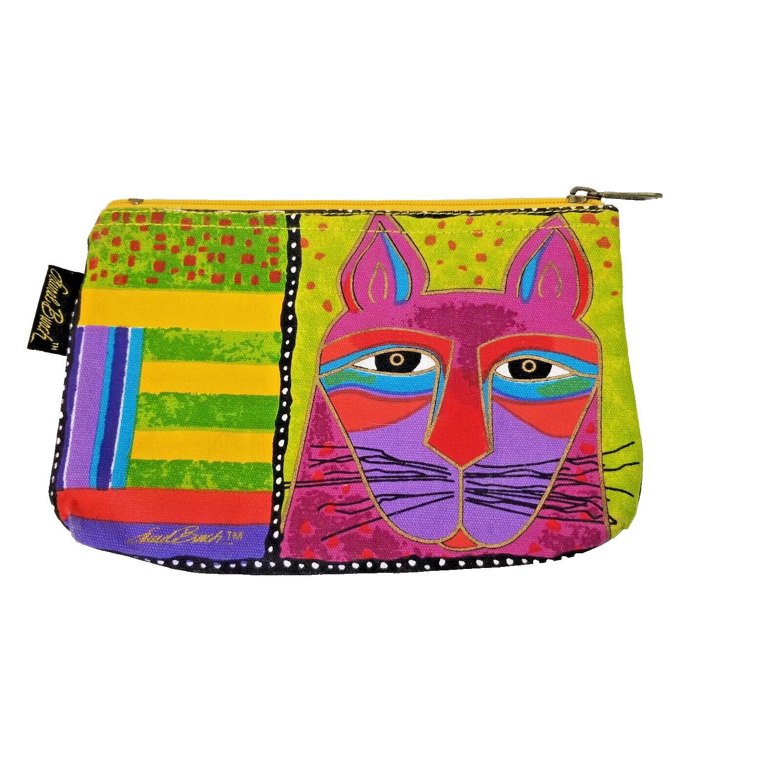 Laurel Burch Cat Bag Cosmetics Whiskers Colors Abstract Art Makeup Organizer