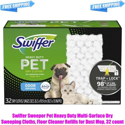 Swiffer Sweeper Pet Heavy Duty Multi-Surface Dry Sweeping Cloths, 32 count