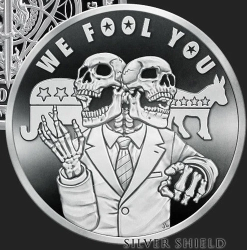 1 oz silver proof We Fool You V2 .999 Pure COA BOX SSG MAGA Trump 2020 Biden
