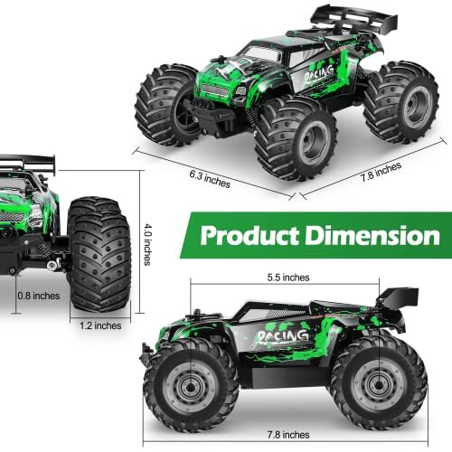 RC Cars,All Terrain Remote Control Car,2WD 2.4 GHz Off Road High Speed 20 Green