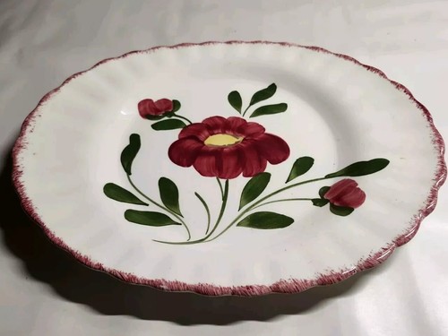 Set Of 2 Vintage Blue Ridge Southern Pottery Floral Oval Platter Red Nocturne - Picture 3 of 6