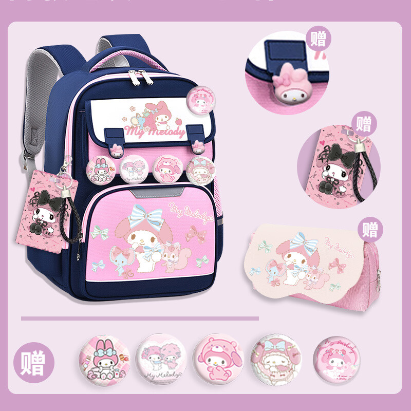 My Melody Kuromi Cinnamoroll Student Backpack School Bag W/Bage