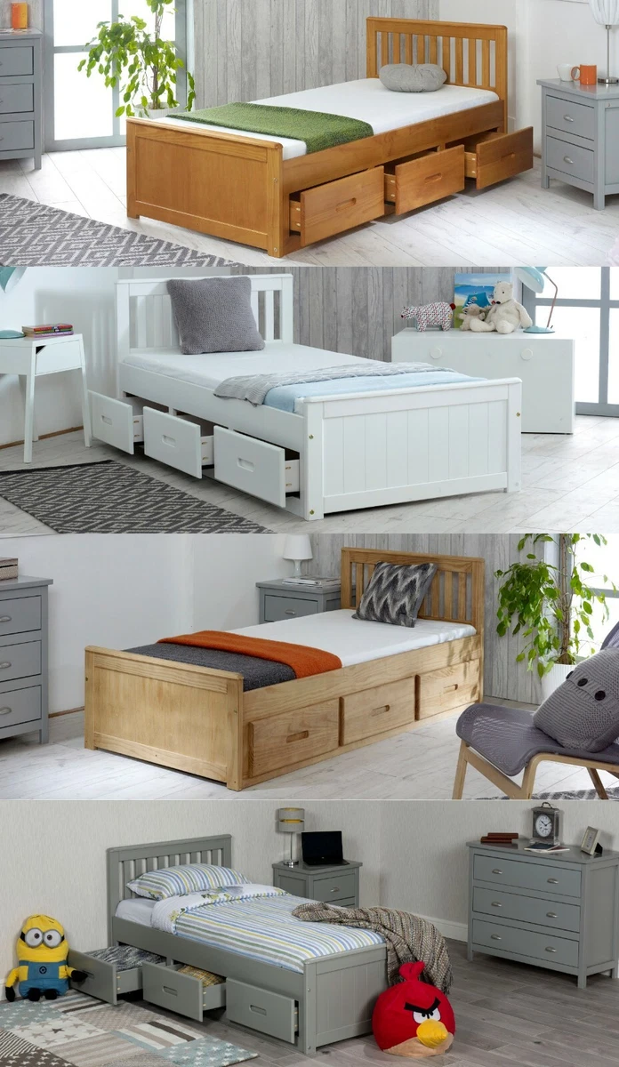 Mission waxed sale pine storage bed