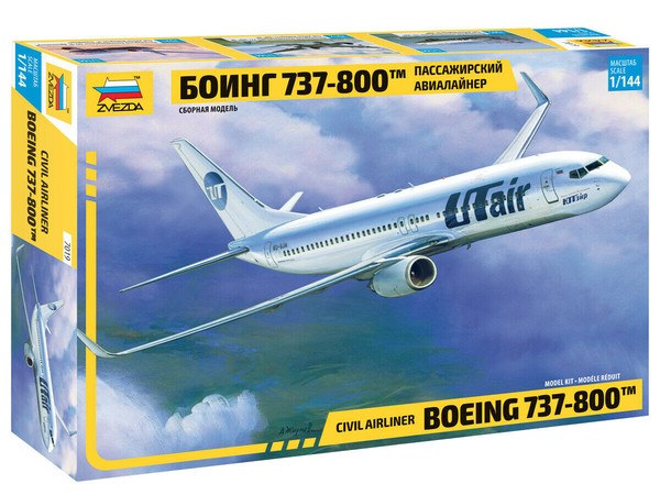 Zvezda 7019 Boeing 737-800 Passagier Flugzeug Plastik Kit Bausatz 1:144-image