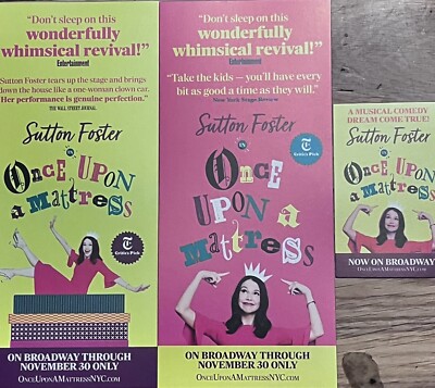 ONCE UPON A MATRATZE NEUE BROADWAY MUSIKTHEATER FLYER X 3-KNÖPFE FOSTER