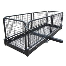Folding Hitch Cargo Carrier Hitch Mount Rack Basket Trailer 500lbs Capacity