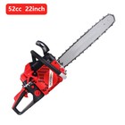52Cc 22" Gasoline Chainsaw Powered Wood Cutting Engine Gas Crankcase Chain Saw