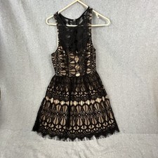 Society Girl Dress Woman’s 11 Black Lace See Through lined