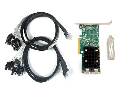 LSI Broadcom HBA 9500-16i Adattatore bus host trimodale 05-50077-02 SATA SAS + 2 cavi