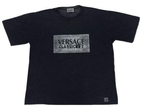 Vintage Versace Classic V2 Big Logo T Shirt Italy Jeans Couture 90s