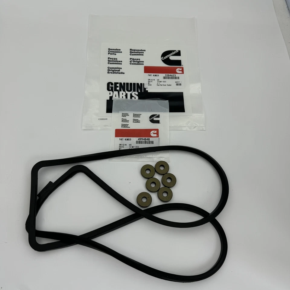 3284623 New Tappet Cover Gasket W/ Grommet Seals for 89-02 Dodge Cummins 5.9 12V Foto 3 de 4