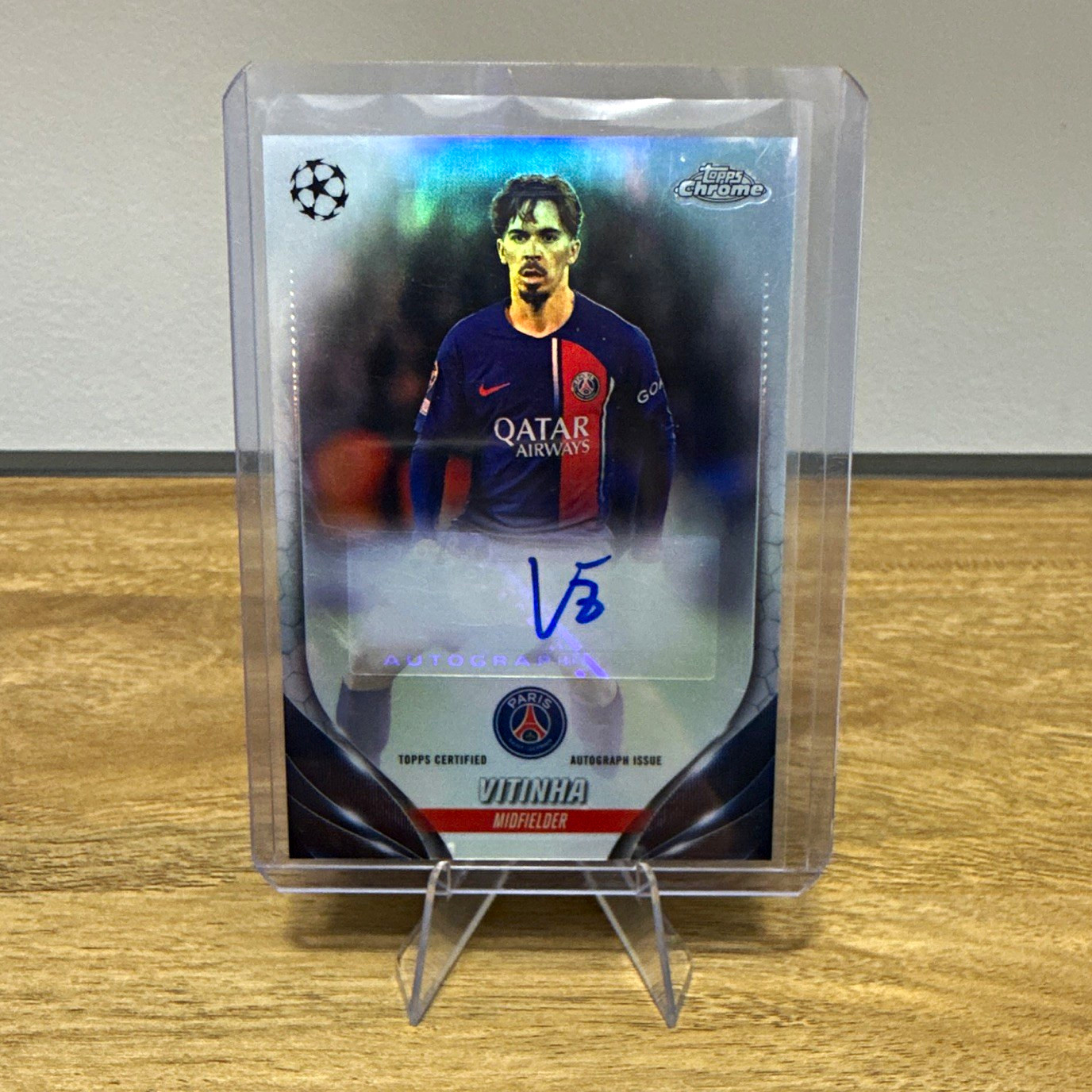 Topps 2023-24 Chrome UEFA Club Competitions Vitinha PSG CA-VI Auto