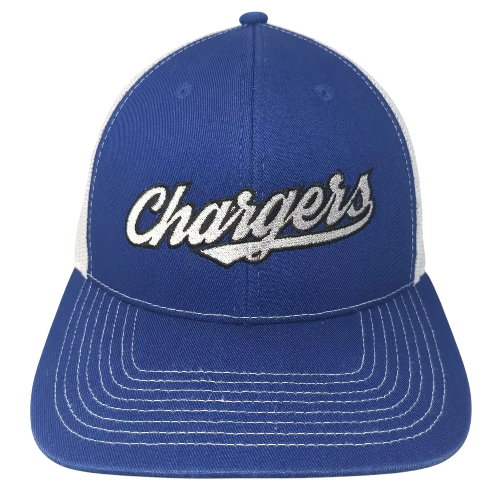 Outdoor Cap Trucker Hat Blue White Chargers Embroidered Snapback OS Adjustable